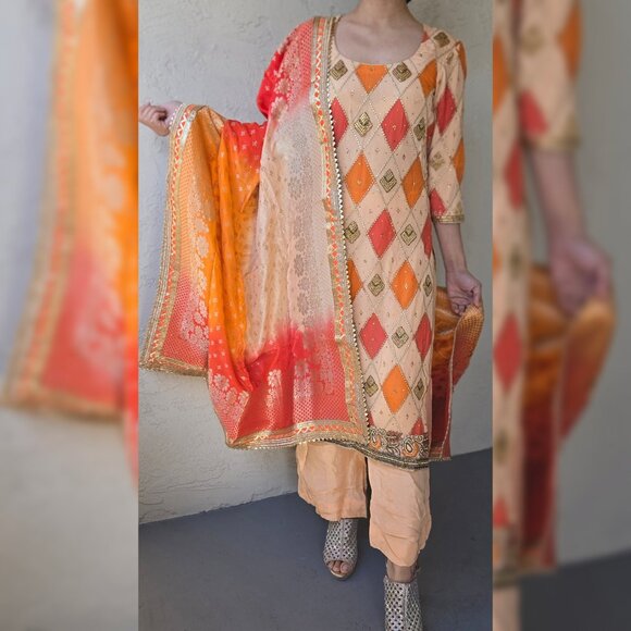 Orange and cream suit NEGOTIABLE - Picture 1 of 7